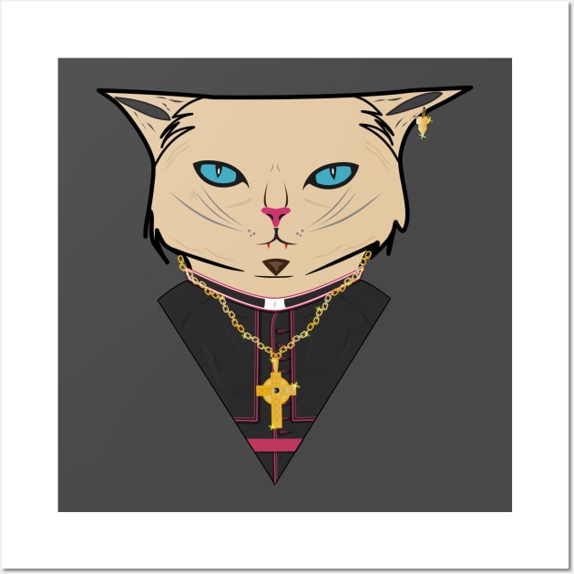 SkinnyCatzzz, What's your Persona. The priest cat Wall Art by chrisbizkit